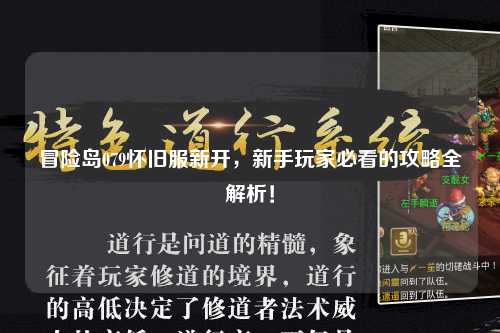 冒险岛079怀旧服新开，新手玩家必看的攻略全解析！