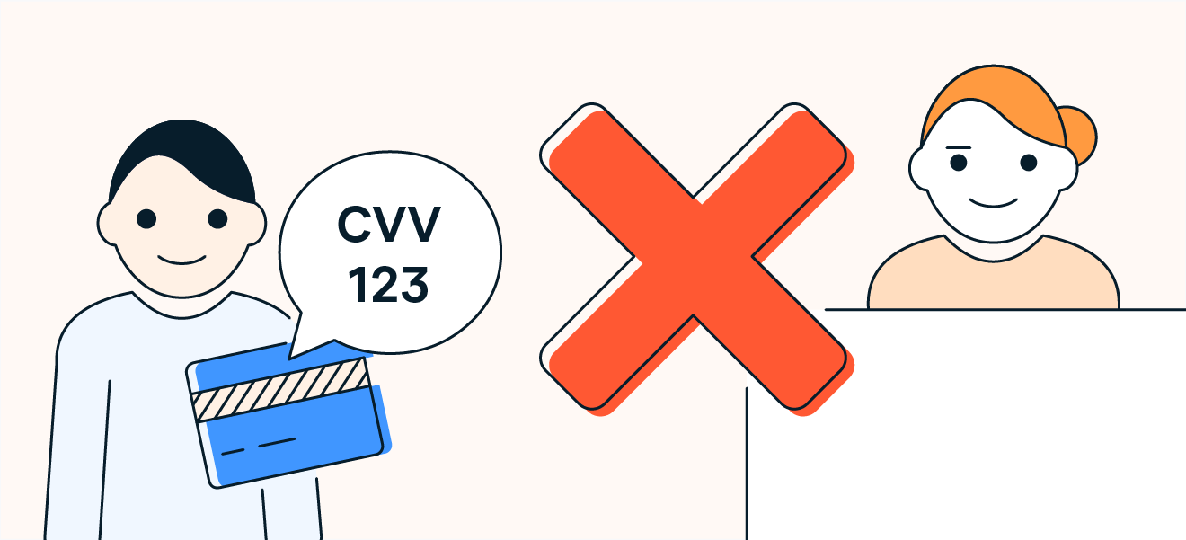 在现场支付时绝不要给出您的 CVV 码。
